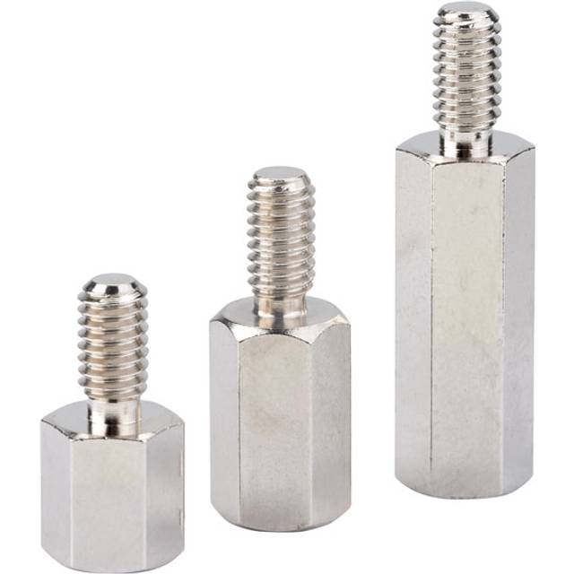 R-TECH 524384 Hex Threaded M-F Spacer Brass 7mm A/F M4 15mm - Pack...