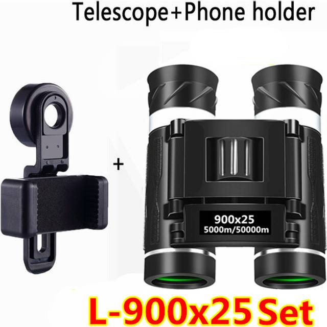 (L-900x25 Set) 600X25 HD 10X Powerful Binoculars Long Range High Magnification Super Zoom Telescope Vision For Camping Equipment Outdoor Sports