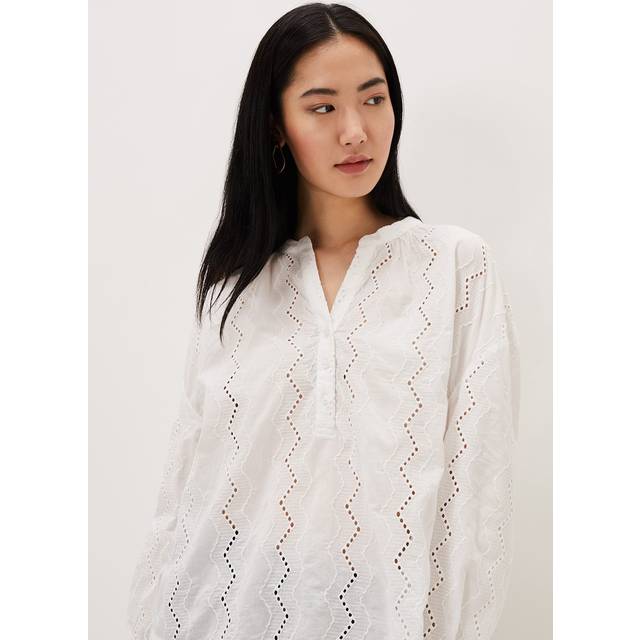 Phase Eight Women's Sienna Broderie Blouse - White - M