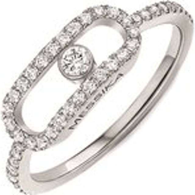 Messika Move Uno Pave XL 18ct White Gold 0.31ct Diamond Ring - N