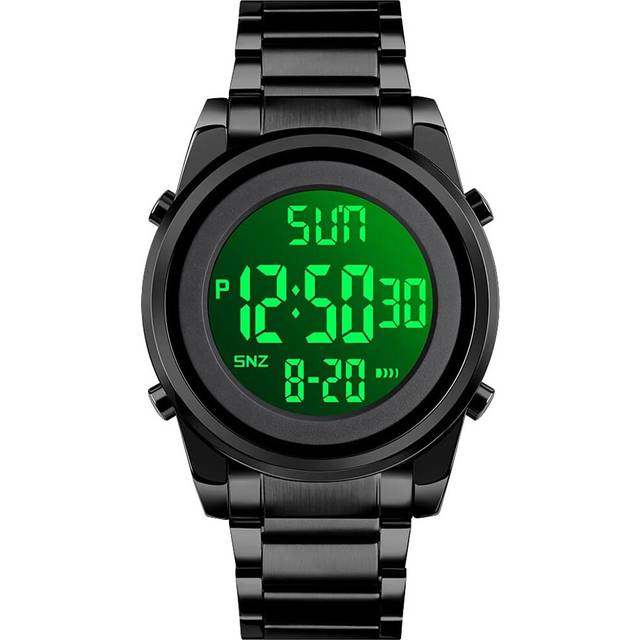VEANXIN Men&#39;s Digital Watch Large Face Watches for Men with Stainless Steel Band Count Down Stopwatch 12/24h Time Backlight