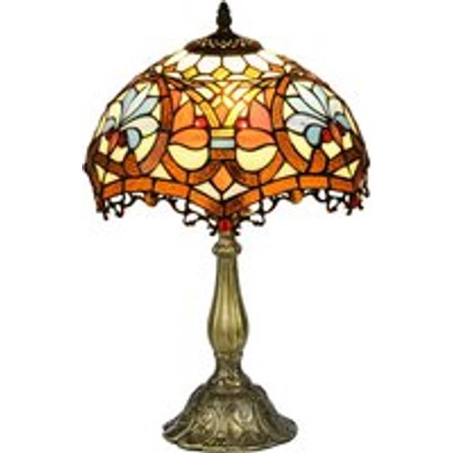HOMCOM Antique Table Lamp, for Bedroom Bedside, Bulb not Included, Sunflower, Blue