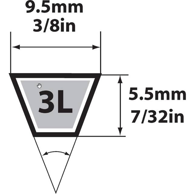 "MBL 3L240 (1240) Fractional Horsepower V-Belt  3L Section  3/8"""""""" Width  7/32"""""""" Height  24'' Length  Rubber"