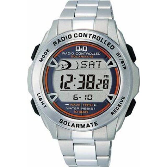 [Citizen Q&Q] Watch Digital Radio Solar Waterproof Date Metal Band MHS7-200 Men's Silver