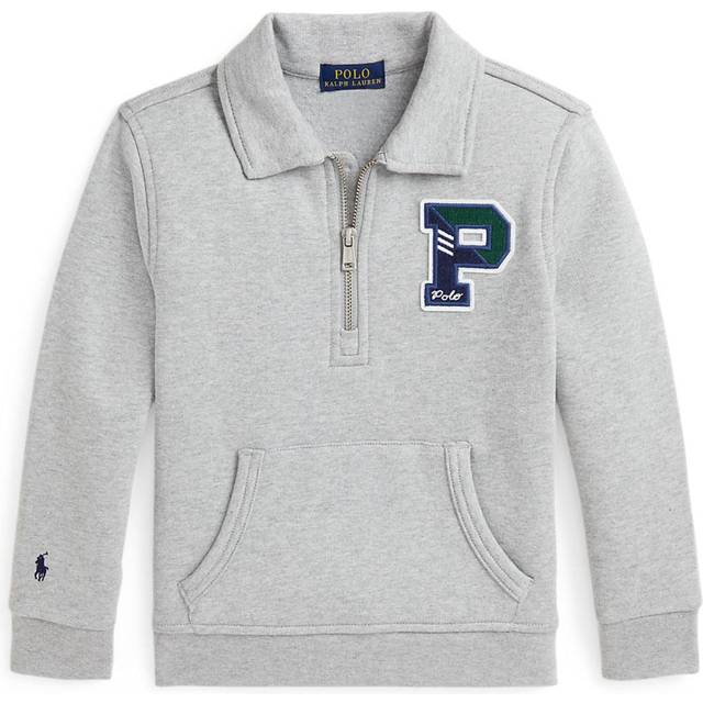 Polo Ralph Lauren Boys Half Zip Sweat Top - Grey, Grey, Size 4 Years - 4 YEARS