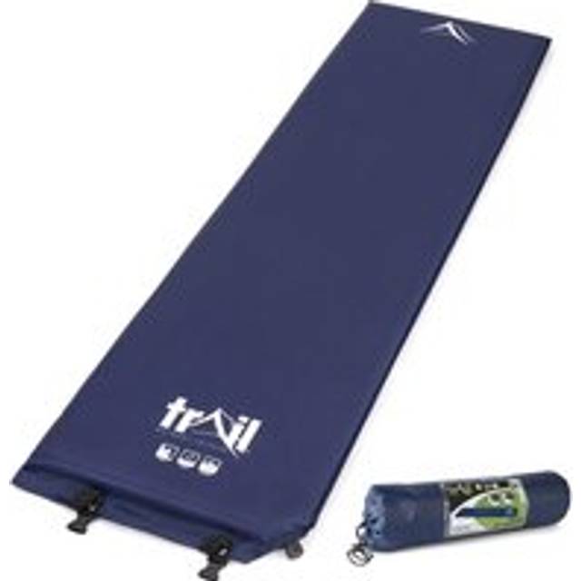 Single Camping Mat Self Inflating Inflatable Roll Mattress Extra Thick 5cm Trail - Blue