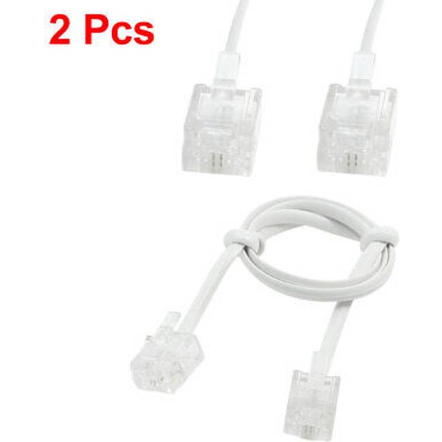 50cm telephone extension cord cable phone line wire with rj11 6p2c plug 2pcs