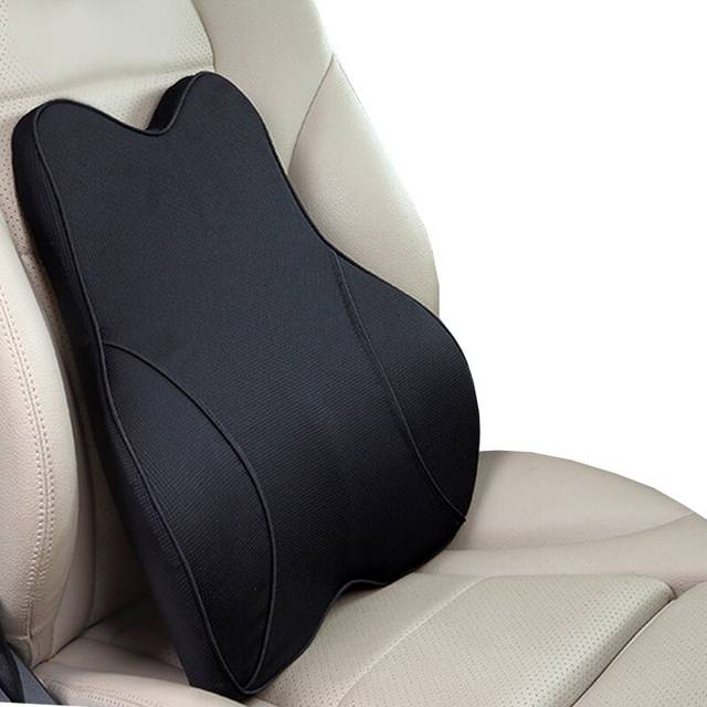 (black lumbar) Car Lumbar Pillow Memory Foam Lumbar Support Cushion Car Low Back Pain