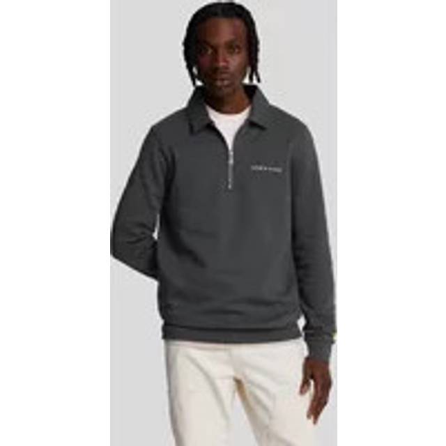 Lyle And Scott Men's Embroidered Collared Quarter Zip Sweatshirt - Silver