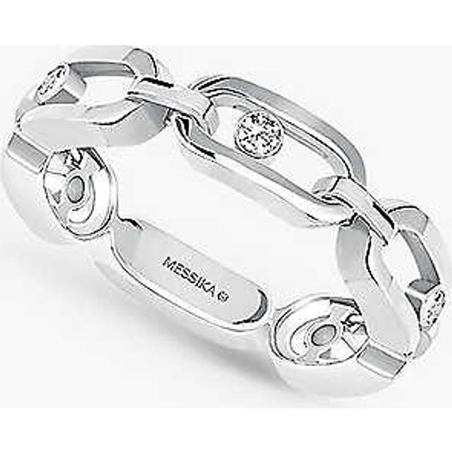 Messika Womens White Gold Move Link18ct Yellow-gold and 0.09ct Diamond Ring M - WHITE GOLD