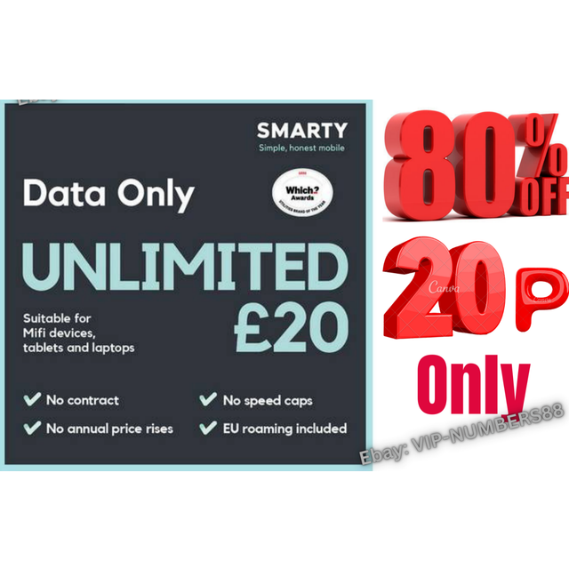 SMARTY Unlimited £20 Sim Card