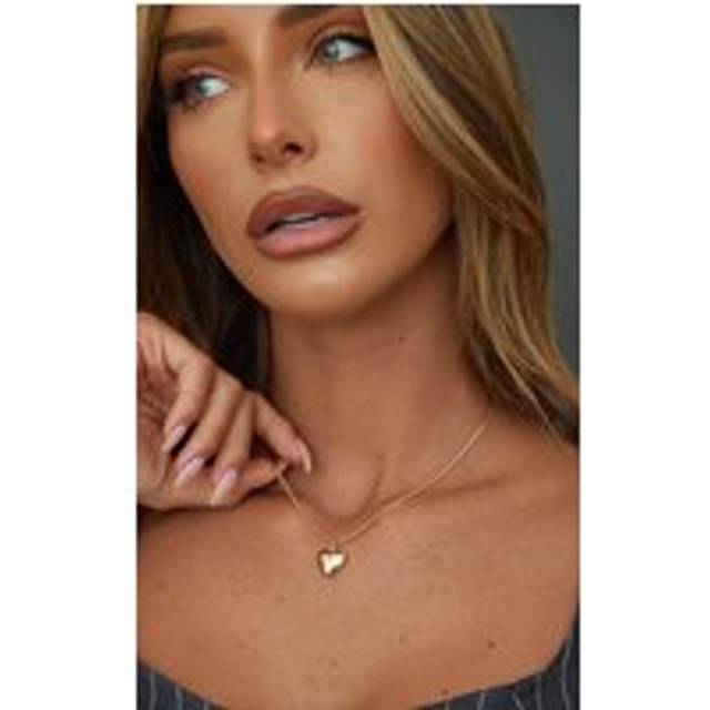 Gold Locket Snake Chain Necklace, Yellow - One Size