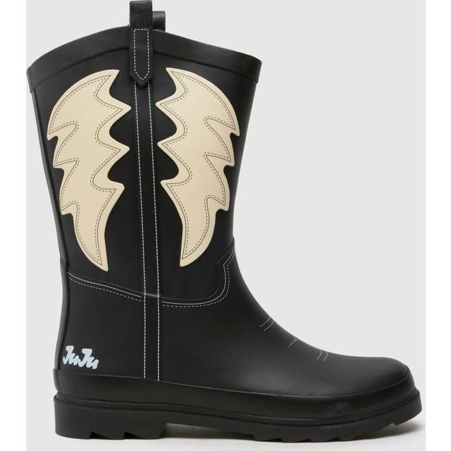 JUJU JELLIES Dolly Boots in Black & White
