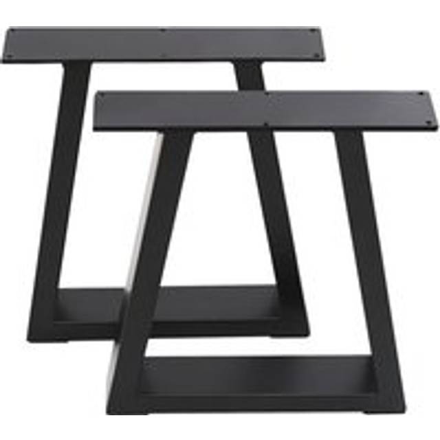 Livingandhome - Set of 2 Metal Table Bench Legs Frames Trapezium with Top Steel Base Stands, 60x40CM
