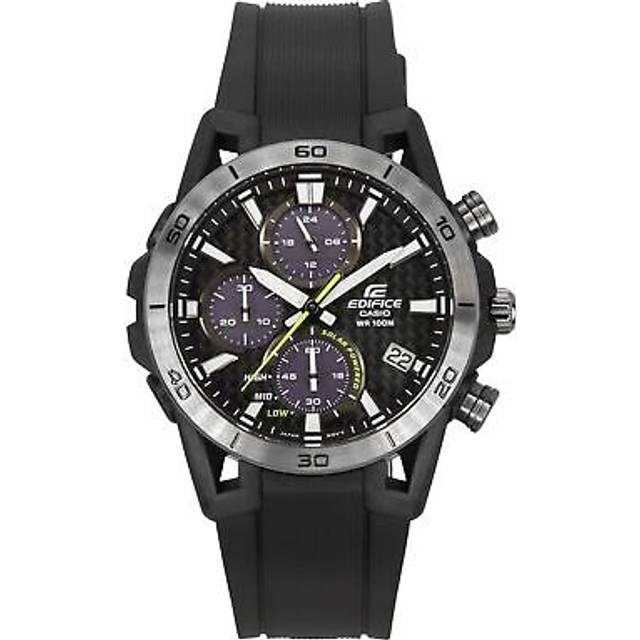 Casio Edifice Sospensione Analog Chronograph Resin Strap Grey Dial Solar EQS-960PB-1AV 100M Men's Watch grå
