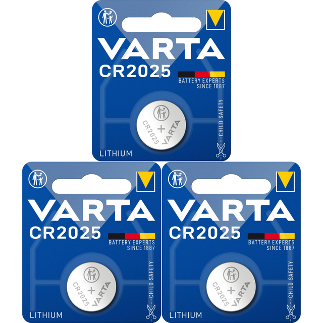 1x varta cr2025 battery high quality lithium coin cell button 3v 6025 dl2025