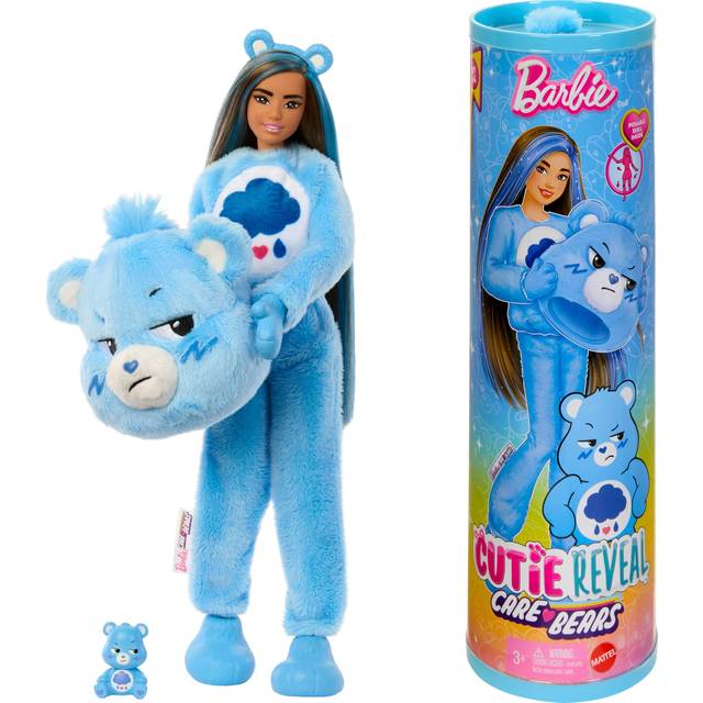 Barbie Cutie Reveal Care Bear Doll, Blue