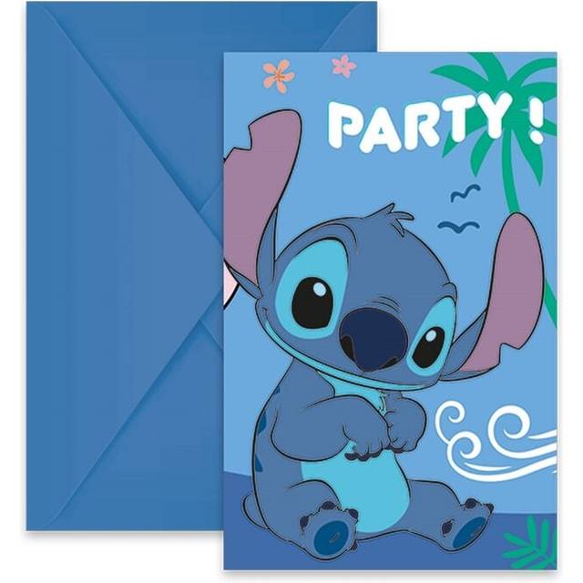 Decorata Party Inbjudningar - 6-pack - Stitch &amp; Angel - Decorata Party - One Size - Tillbehör