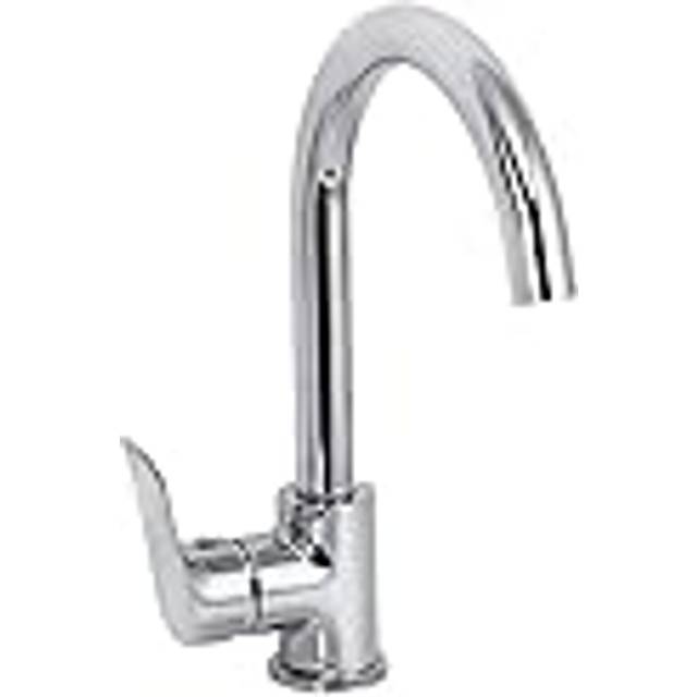 Bristan Cascade Cadence Kitchen Tap Chrome Single Lever + Fixings + Flexi Pipes - One Size