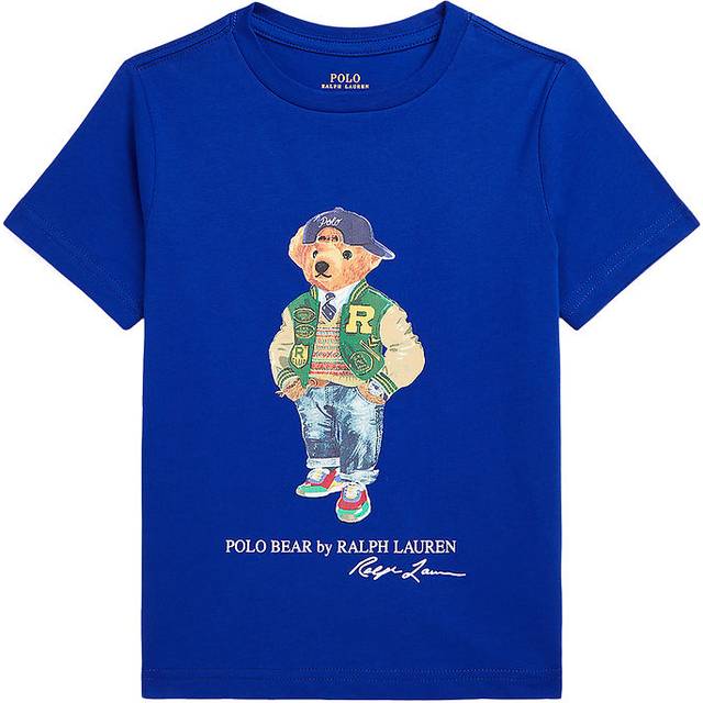 RALPH LAUREN KIDS Polo Bear Cotton Jersey Tee |Blå |109-116