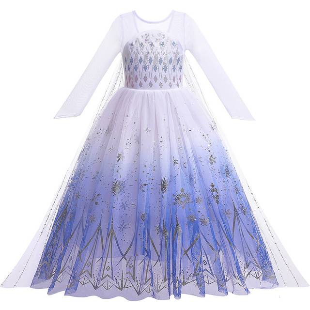 (9-10T, M Elsa) Children Princess Dress Arlo Cinderella Asha Candy Cosplay Gown Long Hair Dress
