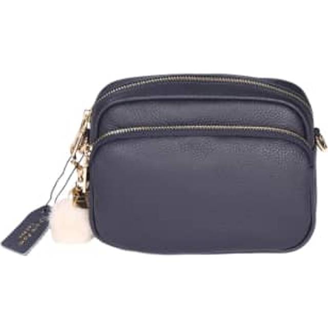 Pom London - Mayfair Leather Crossbody Bag Navy