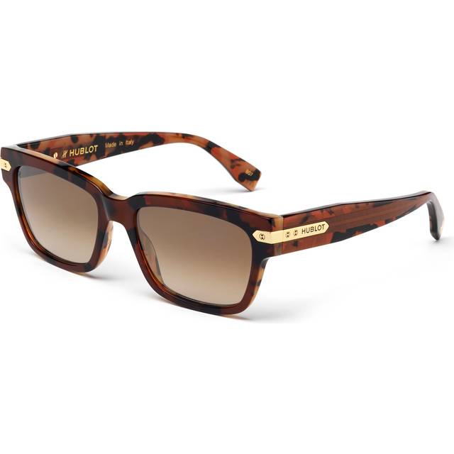 HUBLOT Unisex H046 044.120 Sunglasses Acetate Havana Gold Squared Mirrored Shaded