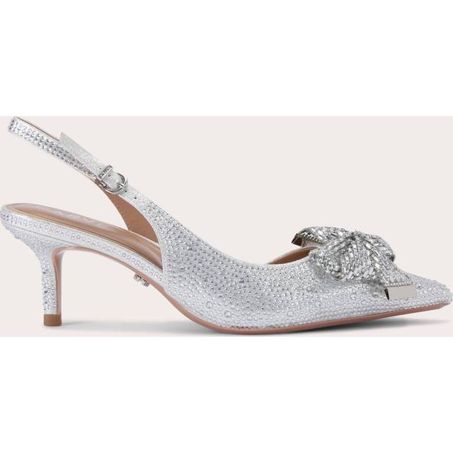 Carvela Regal Bow Embellished Pointed Slingback Courts