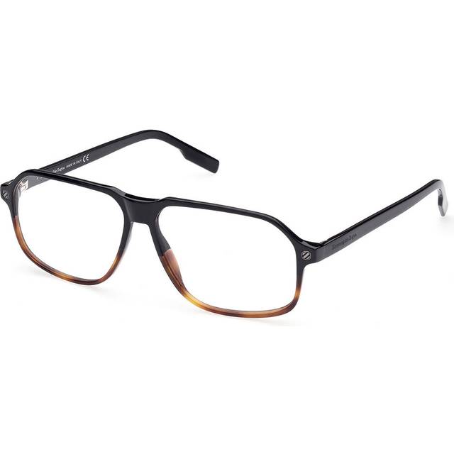 Ermenegildo Zegna EZ5227 005 Men's Eyeglasses Black Size 58 (Frame Only) - Blue Light Block Available - Black Havana (58)