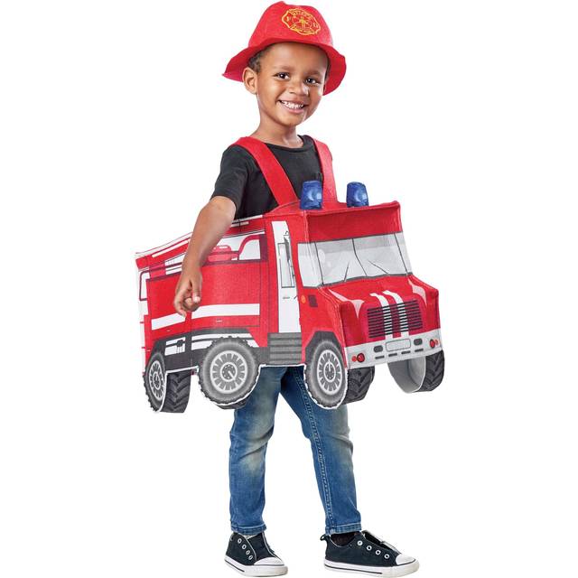 Fire Truck Toddler Costume - Black&#47;Red&#47;White (2T/4T)