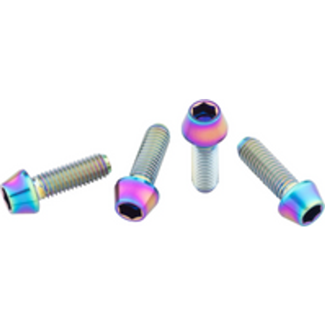 Wolf Tooth Titanium Bottle Cage Bolts Oil Slick - Pink