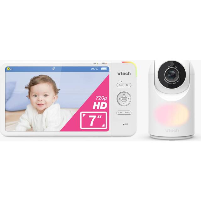 VTECH VM7367HD 7" LCD Screen Smart Video Baby Monitor - White