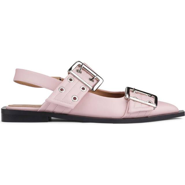 GANNI Pink Feminine Buckle Ballerina Flats - 868 Chalk Pink - IT 41