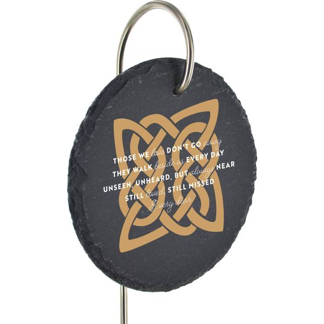 Bonina Waterproof Slate Circle People Memorial Plaque - Grey (25cm H X 11cm W X 1cm D)
