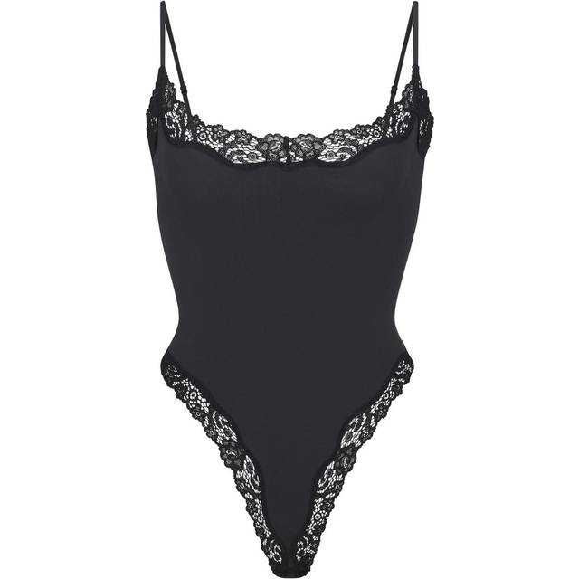 Skims Fits Everybody Lace-Trim Bodysuit - Black - M