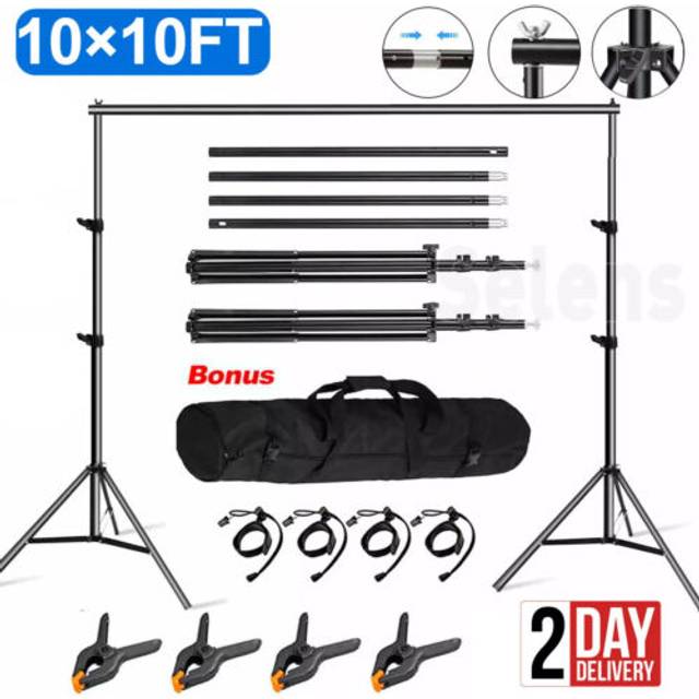 10x 10ft 3m large heavy duty backdrop stand kit photography background studio