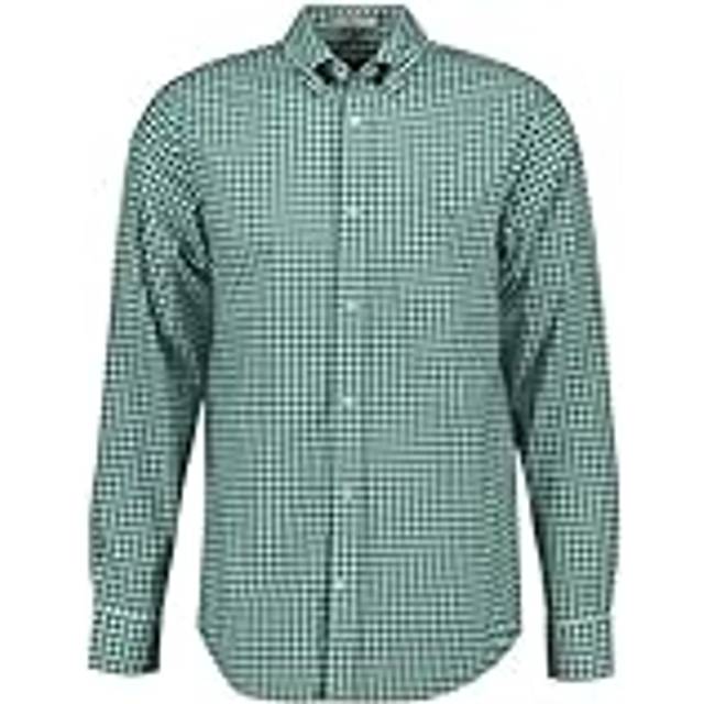 GANT Reg Poplin Gingham Shirt |Grön |M