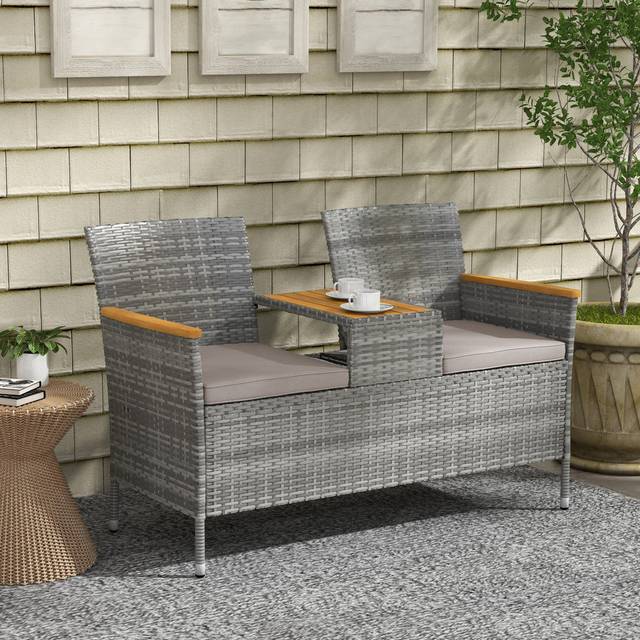 Kalinowski Wicker Love Seat - Grey