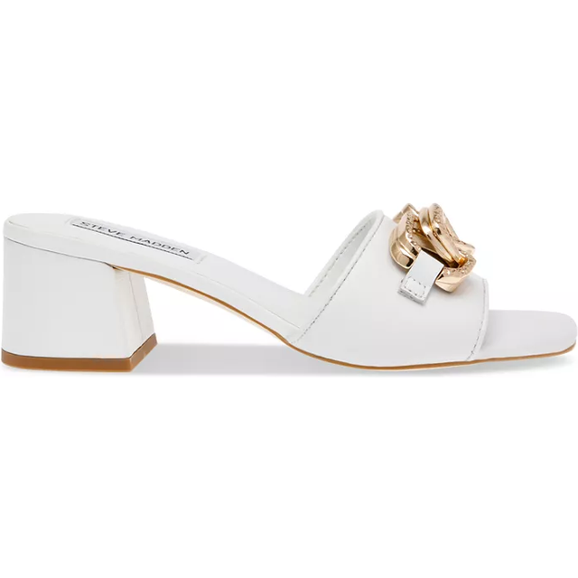 Steve Madden kvinnors Santana Heeled Sandal, Vitt läder, 6 UK, Vitt läder, 39 EU