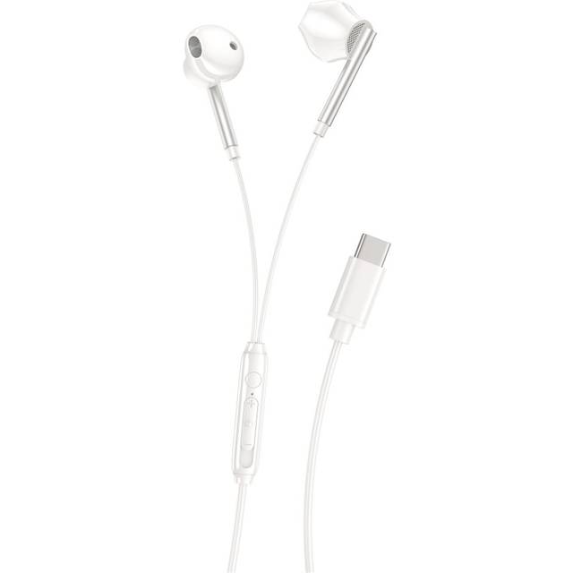 XO In-Ear headset med USB-C-kontakt och volymkontroll - Vit