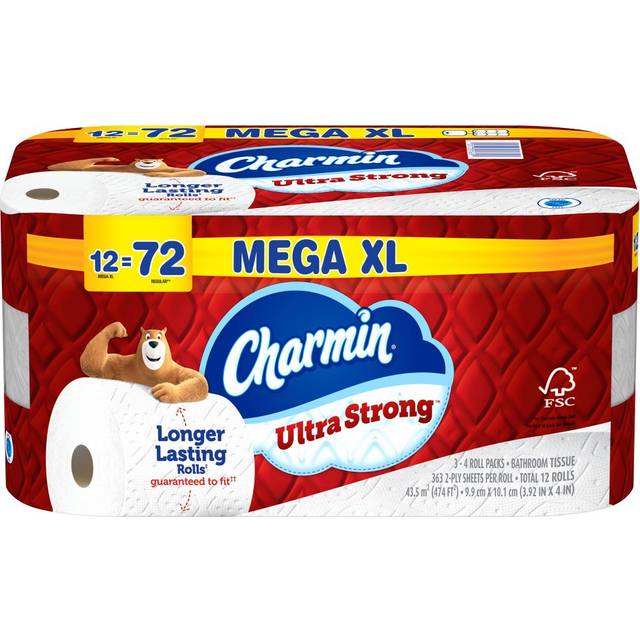 Charmin Ultra Strong Toilet Paper 12 Super Mega Rolls, 363 Sheets Per Roll