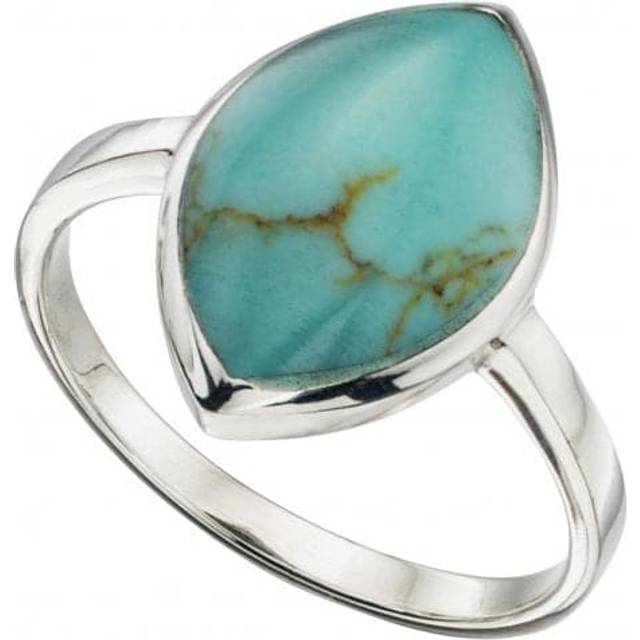 Beginnings Sterling Silver Turquoise Marquise Ring R3379T / Size 58