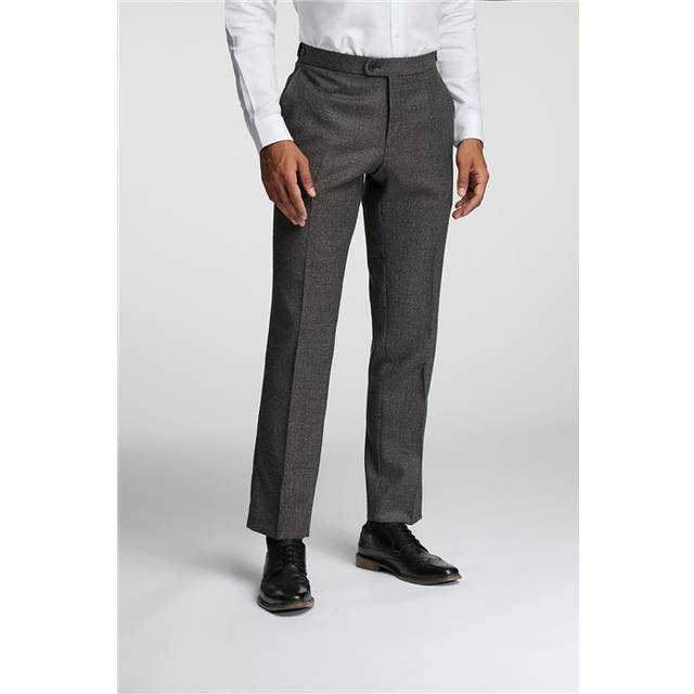 Alexandre Tailored Fit Fawn Flannel Men's Trousers, Grey - 36R
