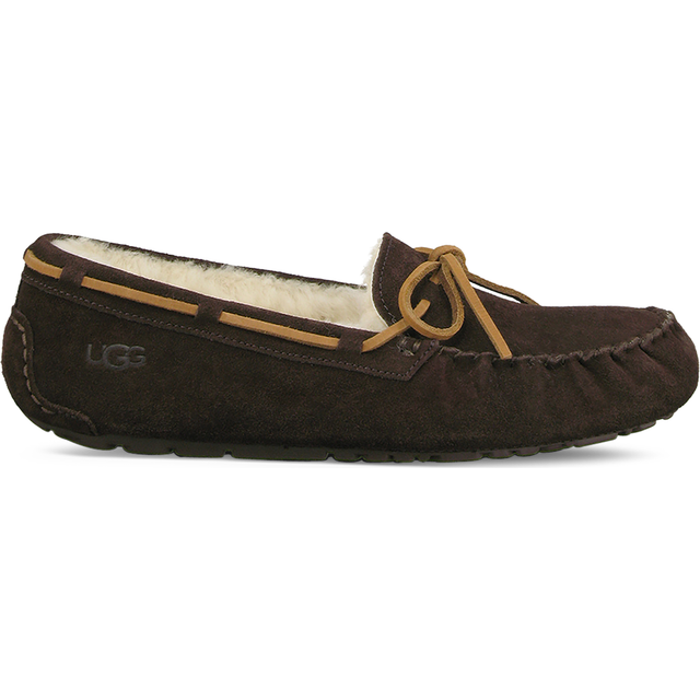 UGG® Olsen Slippers for Men in Black, Size 13, Suede/Leather/Wool - Espresso