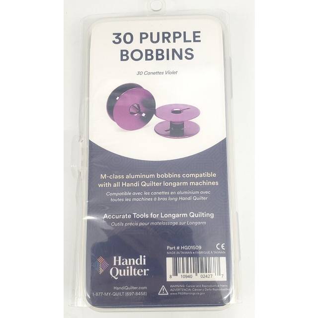 Handi Quilter HQ Purple Bobbin Kit HG01509  30 Bobbins  Case
