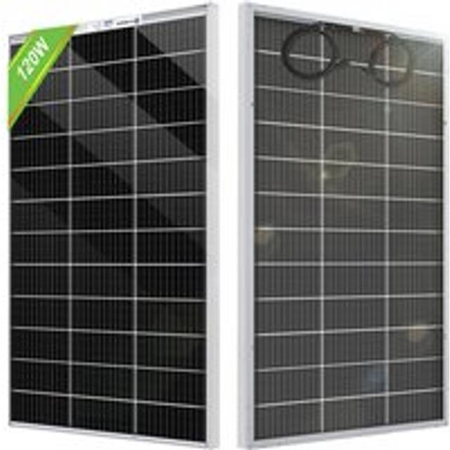 Eco-worthy - 120W 12V Mono Bifacial Solar Panel High Efficiency for Home rv Caravan Marine Trailer Camper Van Off grid