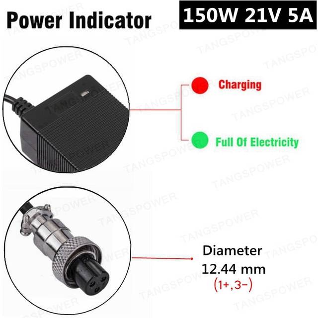 (3P GX16, EU) 21V 5A Lithium Battery Charger 21V5A For 5Series 18V Li-ion battery pack Electric drill Battery Charger DC 5.5*2.1mm Connector