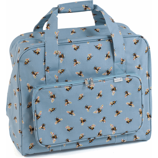 Hobby Gift Sewing Machine Bag Matt PVC Blue Bee