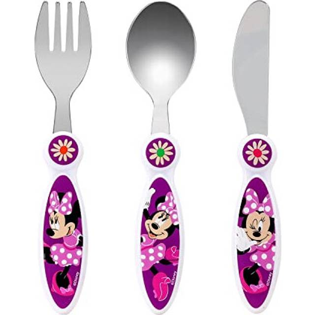 Disney Minnie Mouse Children's Kids 3pcs Cutlery Set - Knife/Fork/Spoon