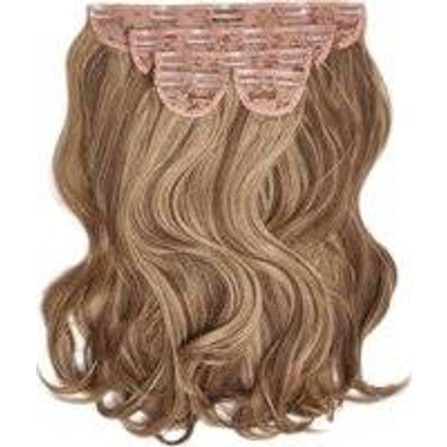 LullaBellz Super Thick 16" 5 Piece Blow Dry Wavy Clip In Hair Extensions Mellow Brown, Mellow Brown - One Size